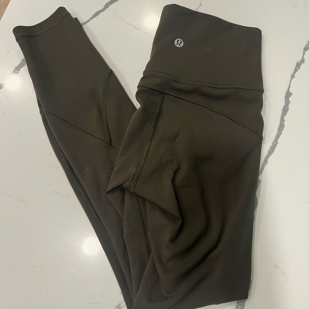 Lululemon In Movement 25” Everlux Tights – Dark Olive, Size 2